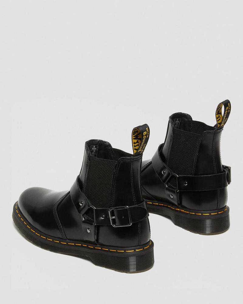 Men's Dr Martens Wincox Smooth Leather Buckle Boots Black | AU 458VRW